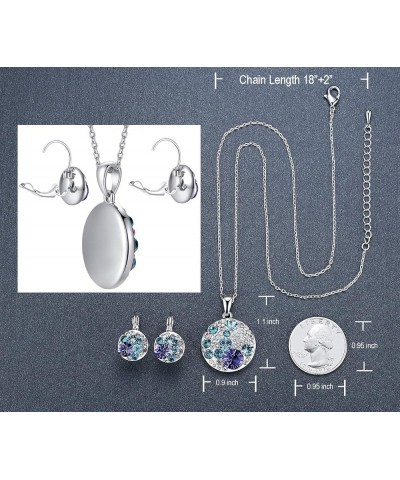 Ocean Bubble Women's Crystal Jewelry Set Costume Fashion Pendant Necklace Earring Set, Silver Tone or 18K Rose Gold Plated, 1...