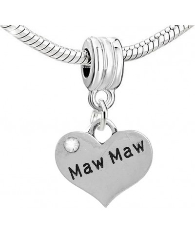 Maw Maw Charm Heart Dangle Bead Spacer For Snake Chain Charm Bracelet $8.39 Bracelets