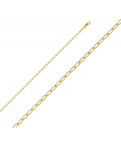 14K Solid Gold 1+1 Figaro Chains (Select Options) 18 Inches White And Yellow Gold $94.38 Necklaces