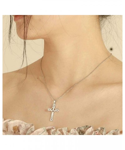 Stainless Steel Celtic Infinity Knot Christian Cross Religious Pendant Necklace Silver $7.14 Necklaces