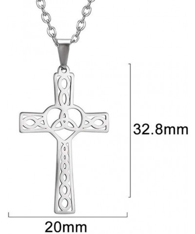 Stainless Steel Celtic Infinity Knot Christian Cross Religious Pendant Necklace Silver $7.14 Necklaces