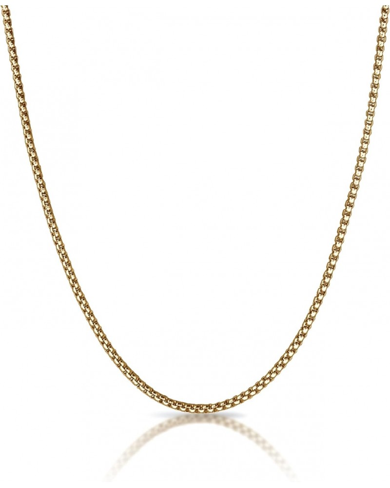 3mm Box Chain Necklace - 14K Gold Plated Stainless Steel - Available in 18, 20, 22, 24 or 26 Inches $13.20 Necklaces