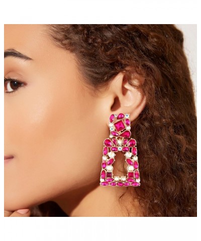 Pink Earrings for Women, Hot Pink Earrings for Women Dangling, Pink Tassel Earrings, Pink Statement Earrings $9.51 Earrings