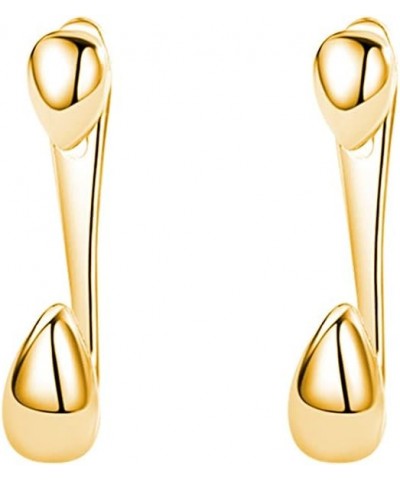 925 Sterling Silver Droplet Earrings Huggie Studs for Women Teen Girls Teardrop Earrings Jacket C-Gold $9.68 Earrings