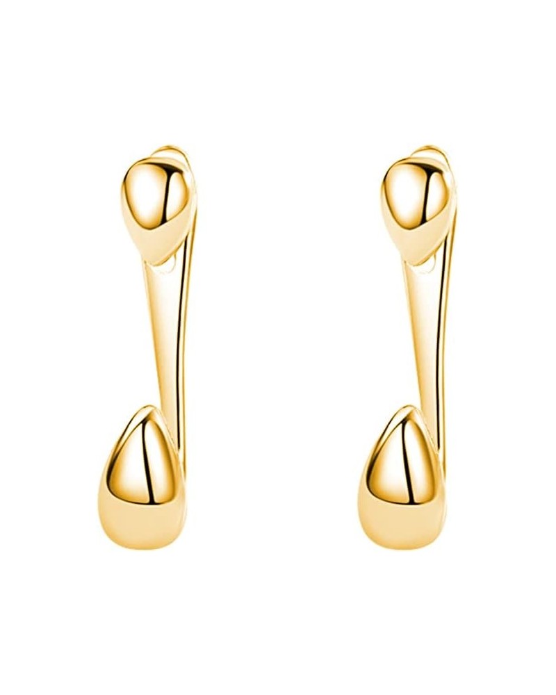 925 Sterling Silver Droplet Earrings Huggie Studs for Women Teen Girls Teardrop Earrings Jacket C-Gold $9.68 Earrings