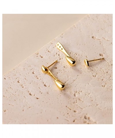 925 Sterling Silver Droplet Earrings Huggie Studs for Women Teen Girls Teardrop Earrings Jacket C-Gold $9.68 Earrings