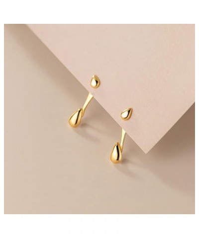 925 Sterling Silver Droplet Earrings Huggie Studs for Women Teen Girls Teardrop Earrings Jacket C-Gold $9.68 Earrings