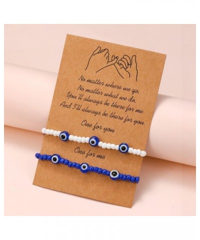 Evil Eye Bracelet for Women Men Lucky Bracelets Retro Fashion Beaded Elastic Bracelet Family Friend Couple Protection Bracele...