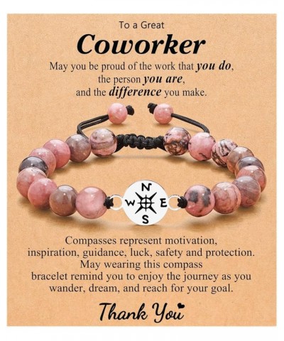 Coworker Bracelet Gifts Coworker Leaving Gifts Compass Bracelet Beaded Stone Bracelet for Women Thank You Gifts for Coworkers...