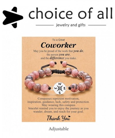 Coworker Bracelet Gifts Coworker Leaving Gifts Compass Bracelet Beaded Stone Bracelet for Women Thank You Gifts for Coworkers...