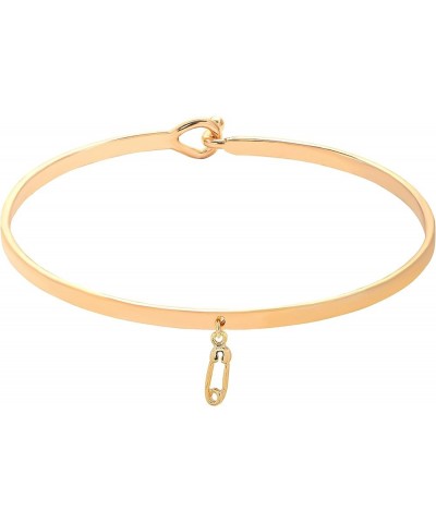 Mighty Tiny Charm Cuff Bracelet Safety Pin Gold $8.24 Bracelets