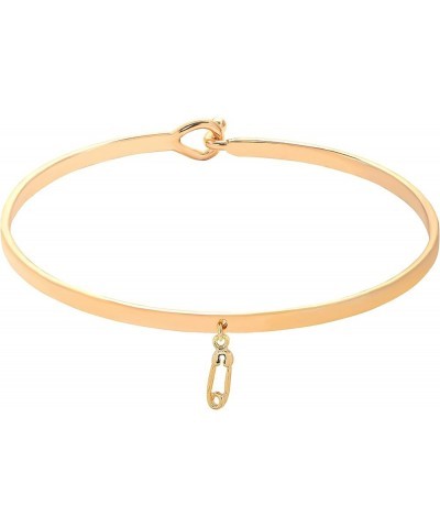 Mighty Tiny Charm Cuff Bracelet Safety Pin Gold $8.24 Bracelets