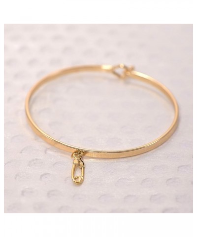 Mighty Tiny Charm Cuff Bracelet Safety Pin Gold $8.24 Bracelets