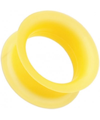 Ultra Thin Flexible Silicone Ear Skin Double Flared Ear Gauge Tunnel Plug (Sold by Pair) 1/2", Yellow $8.69 Body Jewelry