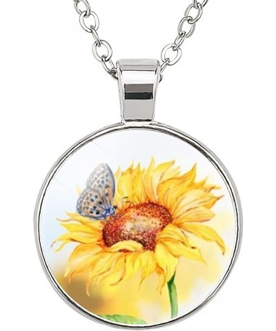 Sunflower Necklace Gifts For Women - Cute Pendant Necklace Jewelry For Women, The Best Gifts For Teen And Women Butterfly Sun...