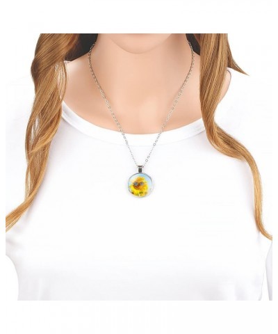 Sunflower Necklace Gifts For Women - Cute Pendant Necklace Jewelry For Women, The Best Gifts For Teen And Women Butterfly Sun...