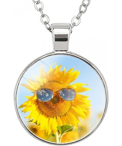 Sunflower Necklace Gifts For Women - Cute Pendant Necklace Jewelry For Women, The Best Gifts For Teen And Women Butterfly Sun...