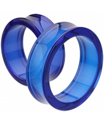 Supersize Basic Acrylic Double Flared Ear Gauge WildKlass Tunnel Plug (Sold as Pairs) 1-3/4" (44mm) Blue $10.92 Body Jewelry