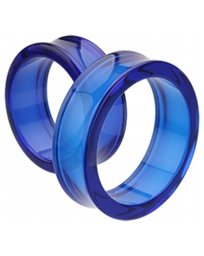 Supersize Basic Acrylic Double Flared Ear Gauge WildKlass Tunnel Plug (Sold as Pairs) 1-3/4" (44mm) Blue $10.92 Body Jewelry