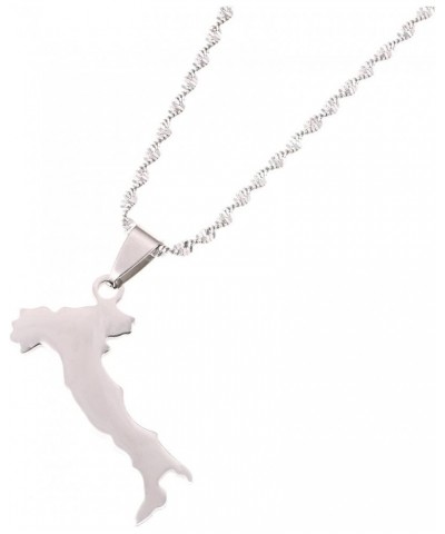 Stainless Steel Map of Italy Necklace Pendant Jewelry for Italian silver $8.25 Necklaces