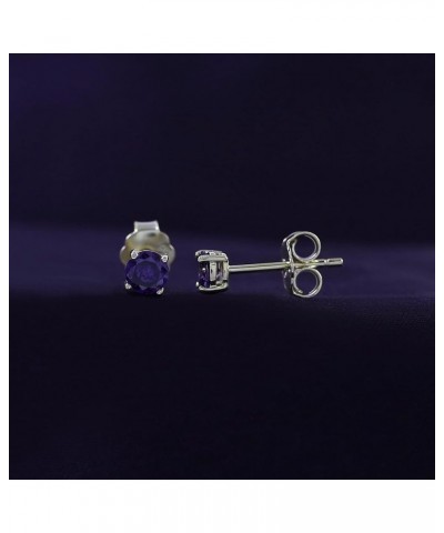 Round Shape Birthstone Stud Earrings In 14K Yellow Gold Over Sterling Silver (0.5 Ct) Gift For Her Simulated Amethyst $10.66 ...