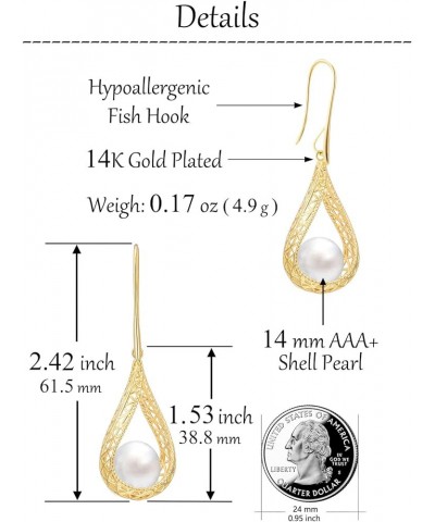 14MM Big Pearl Necklace and Earring Sets for Women Glod Plated Jewelry Set Black-Rose Gold $12.46 Jewelry Sets