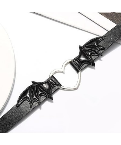 Punk Choker Necklace Black Leather Pu Heart Shape Necklaces Gothic Collar Chain for Women and Girls (Set-A) Set-A $7.92 Neckl...