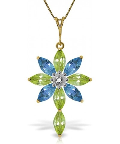 14k Yellow, White, Rose Gold Necklace with Peridot, Blue Topaz and Diamond Pendant Yellow Gold 16.0 Inches $142.68 Necklaces