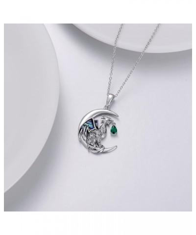 Dragon Necklace Sterling Silver Wyvern Necklace Dragon Pendant Necklace with Birthstone Gift for Women May $27.73 Necklaces