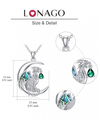 Dragon Necklace Sterling Silver Wyvern Necklace Dragon Pendant Necklace with Birthstone Gift for Women May $27.73 Necklaces