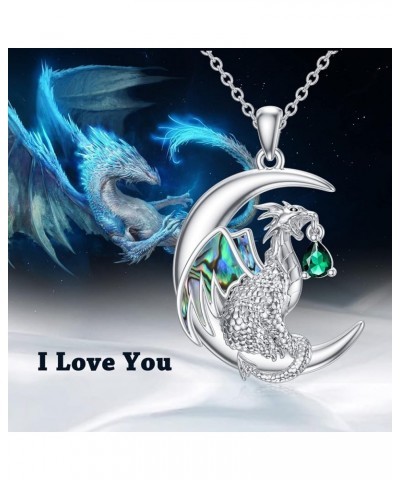 Dragon Necklace Sterling Silver Wyvern Necklace Dragon Pendant Necklace with Birthstone Gift for Women May $27.73 Necklaces