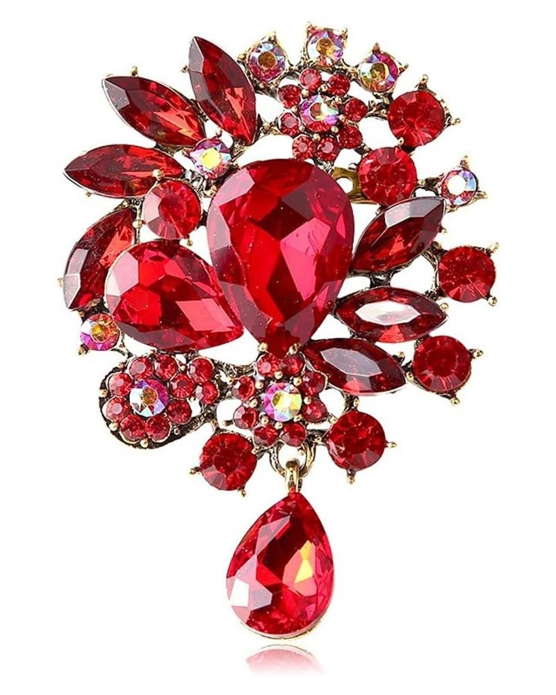 Rhinestone Brooch Pin Red Leaf Brooch Pin Blue Vintage Brooch Pin Jewelry Accessory Gifts Decoration 12 $6.62 Brooches & Pins