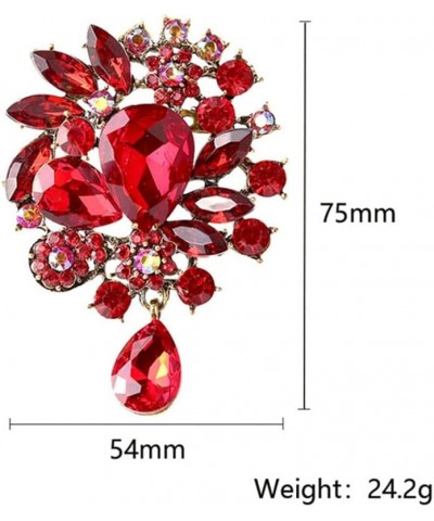 Rhinestone Brooch Pin Red Leaf Brooch Pin Blue Vintage Brooch Pin Jewelry Accessory Gifts Decoration 12 $6.62 Brooches & Pins