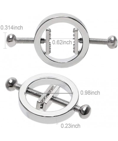 Adjustable Sexy Nipple Clips Clamps - Silver Breast Clamps Screw Clip on Nipple Clamp Jewelry Non Piercing Nipple Rings with ...