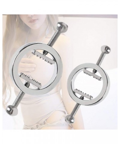 Adjustable Sexy Nipple Clips Clamps - Silver Breast Clamps Screw Clip on Nipple Clamp Jewelry Non Piercing Nipple Rings with ...