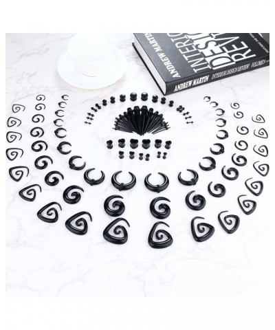 102Pcs Ear Stretching Kit 14G-00G Ear Gauges Expander Set Acrylic Tapers Plugs Tunnels Horseshoes Taper Spiral Tapers Gauges ...