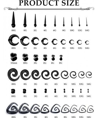 102Pcs Ear Stretching Kit 14G-00G Ear Gauges Expander Set Acrylic Tapers Plugs Tunnels Horseshoes Taper Spiral Tapers Gauges ...