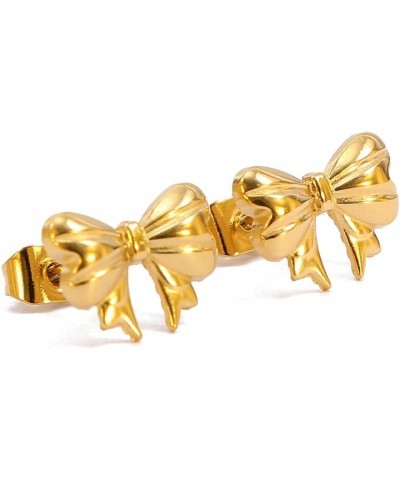 Gold Silver Bow Earrings Ribbon Stud Small Earrings Dainty Rhinestone Bow Cute Earrings for Women Gift MZ-202311-kid $10.61 E...