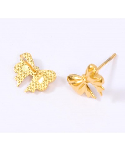 Gold Silver Bow Earrings Ribbon Stud Small Earrings Dainty Rhinestone Bow Cute Earrings for Women Gift MZ-202311-kid $10.61 E...