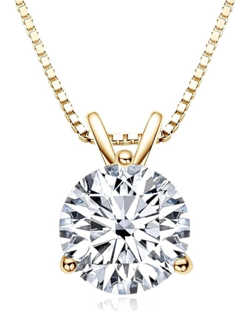 1-3 CT Moissanite Necklace for Women, Solitaire Lab Created Diamond Pendant, 18K White Gold Plated D Color Round Cut 925 Ster...