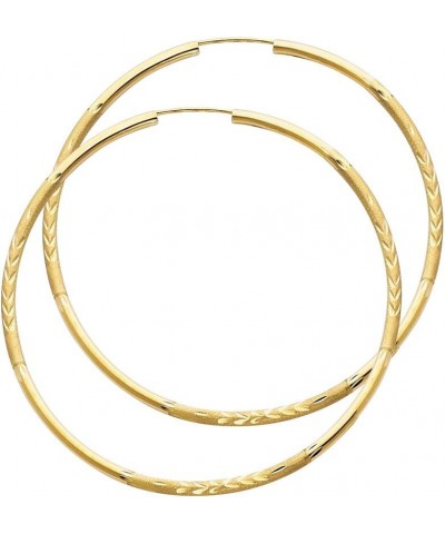 14k Yellow Gold 2mm Thickness Endless Hoop Earrings - 8 Different Size Available 50 mm $76.80 Earrings