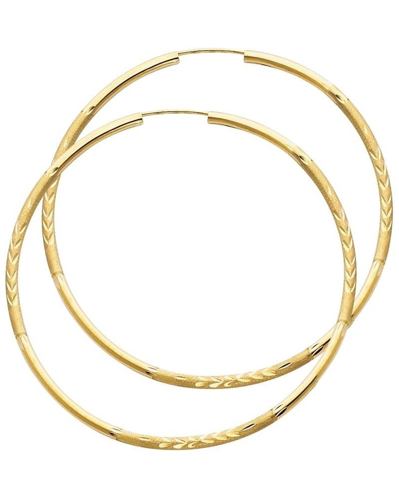 14k Yellow Gold 2mm Thickness Endless Hoop Earrings - 8 Different Size Available 50 mm $76.80 Earrings