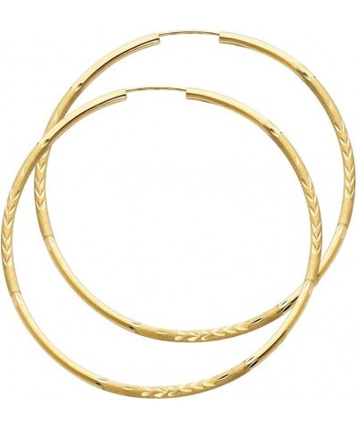 14k Yellow Gold 2mm Thickness Endless Hoop Earrings - 8 Different Size Available 50 mm $76.80 Earrings