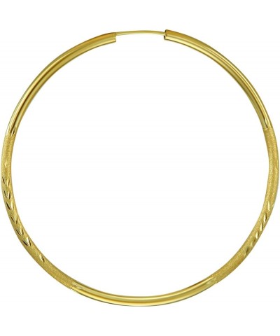 14k Yellow Gold 2mm Thickness Endless Hoop Earrings - 8 Different Size Available 50 mm $76.80 Earrings