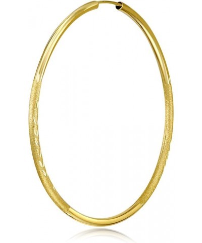 14k Yellow Gold 2mm Thickness Endless Hoop Earrings - 8 Different Size Available 50 mm $76.80 Earrings