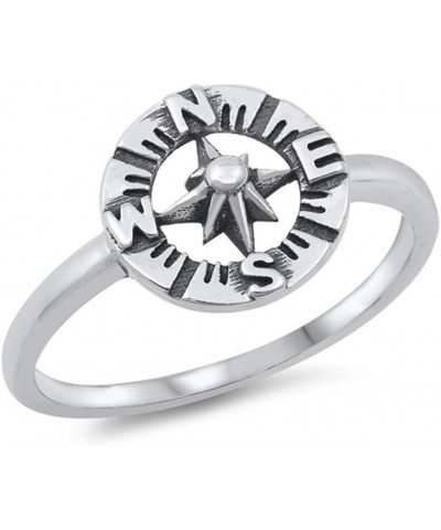 North Star Compass Ring New .925 Sterling Silver Band Sizes 4-10 $12.31 Rings