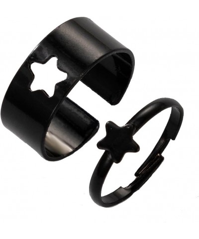 Matching Best Friends BFF Rings for Couple Tiktok Y2k Couple Rings Love Heart Moon Star Planet Rings for Women Men Girls Love...