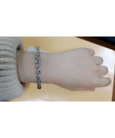 Double Helix 3color Silver and Gold DNA Bracelet Jewelry for Women silver $9.82 Bracelets