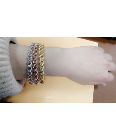 Double Helix 3color Silver and Gold DNA Bracelet Jewelry for Women silver $9.82 Bracelets