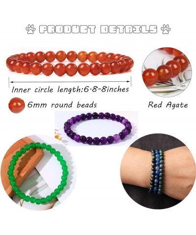 17 Pcs Stone Beaded Bracelets for Women Men Crystal Beaded Bracelet Unisex Adjustable Stretch Bracelets 6MM 16PCS $11.01 Brac...